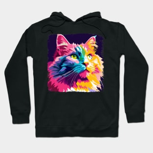 Norwegian Forest Cat Pop Art - Cat Lover Gift Hoodie